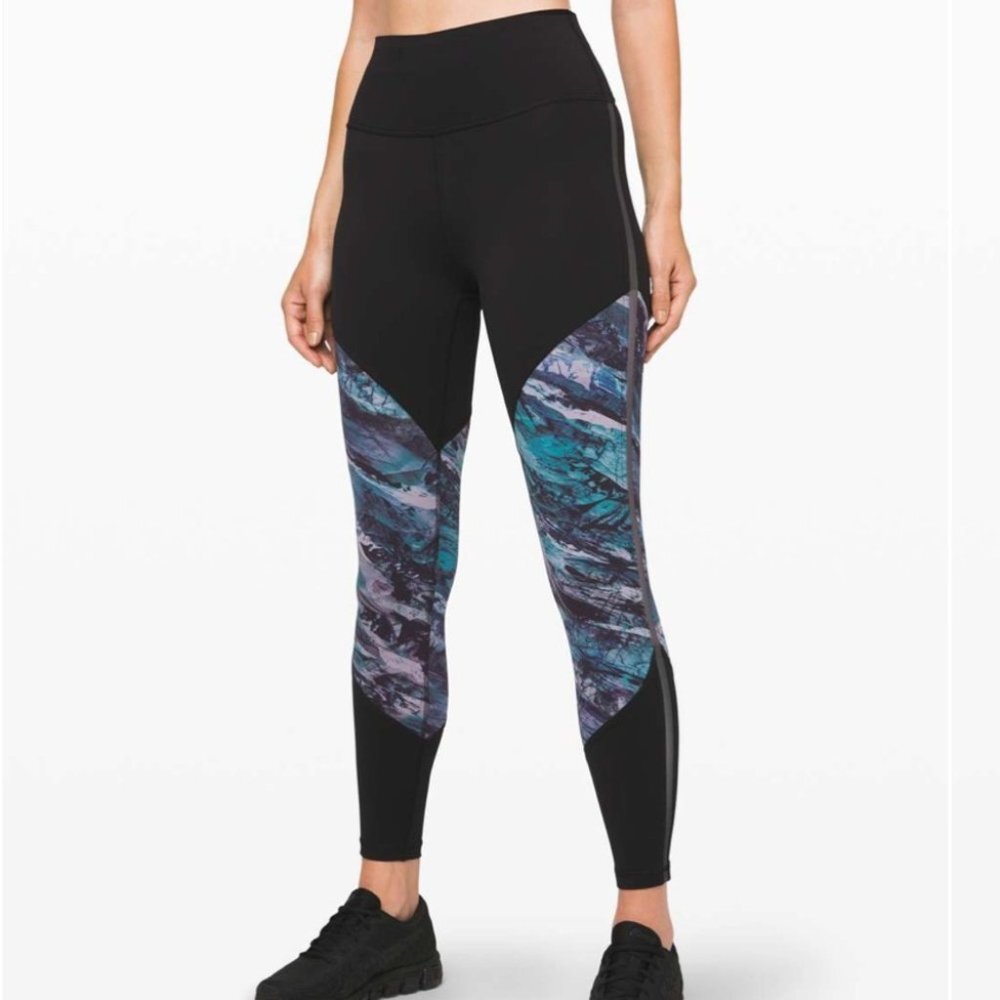 Lululemon Run to Reset Tight Leggings 25" Black Multi